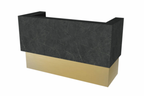 Balie Bienvenue 185 cm - zwart marmer / goud