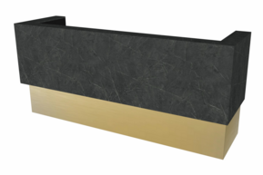 Balie Bienvenue 245 cm - zwart marmer / goud