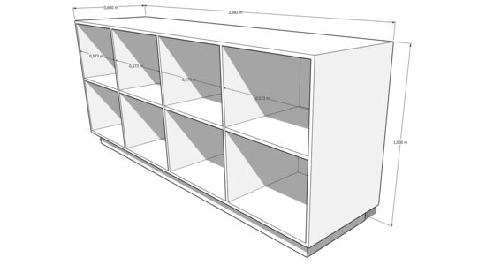 Toonbank SOLID 240 cm (kleur naar wens)