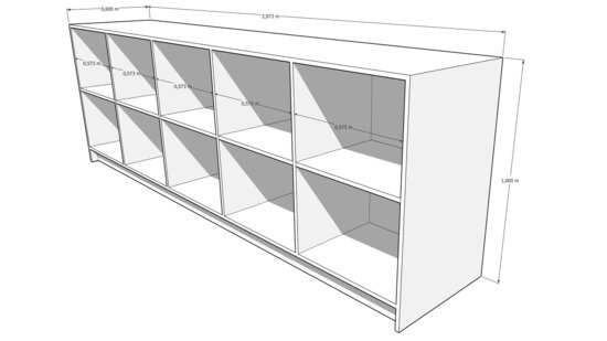 Toonbank REBEL 280 cm (zwart)