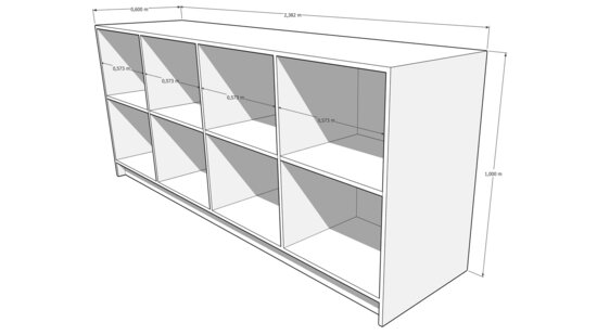 Toonbank REBEL 240 cm (zwart)