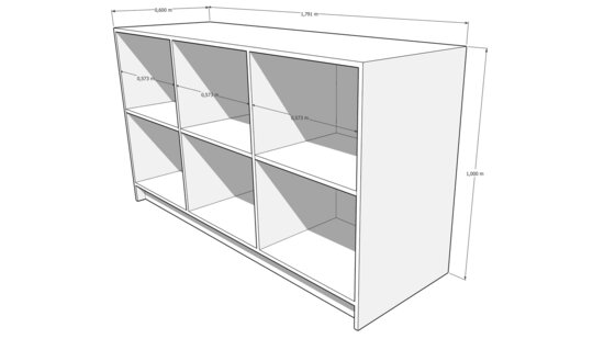 Toonbank REBEL 180 cm (zwart)