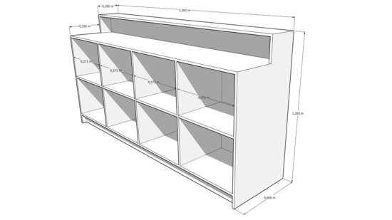Toonbank BARR 240 cm (wit)