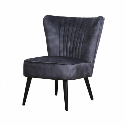 Fauteuil EVA - Stof Aurora Velours Antraciet