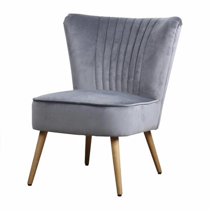 Fauteuil EVA - Stof Velours Grijs