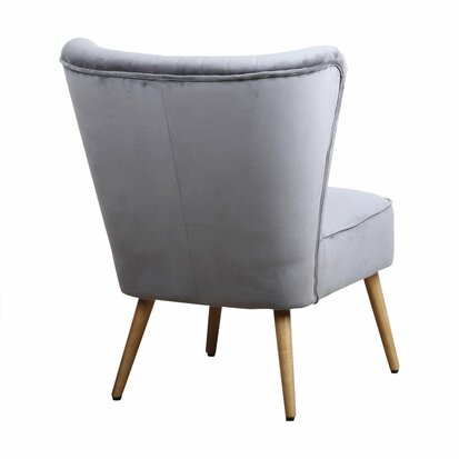 Fauteuil EVA - Stof Velours Grijs