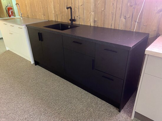 Keukenblok zwart 205 cm