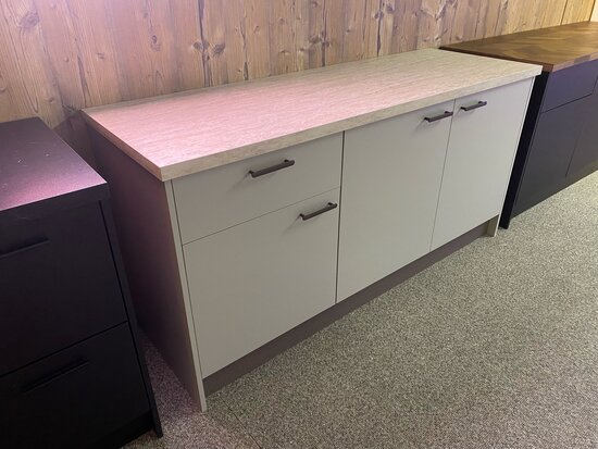 Keukenblok grijs/beige 186 cm