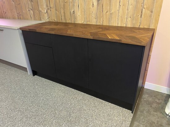 Keukenblok zwart 186 cm