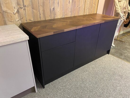 Keukenblok zwart 186 cm