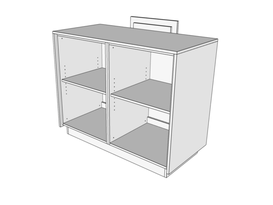 Toonbank SOLID 125 cm + front