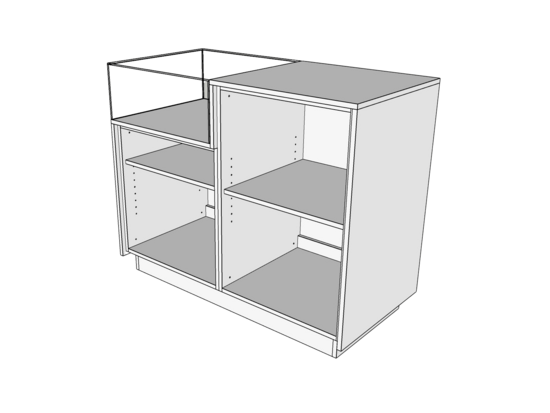 Toonbank SOLID 125 cm + vitrine