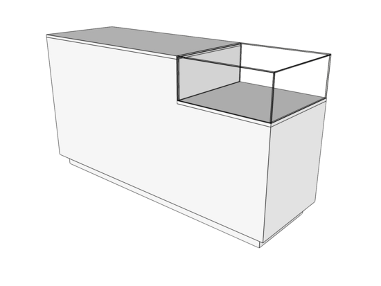 Toonbank SOLID 185 cm + vitrine