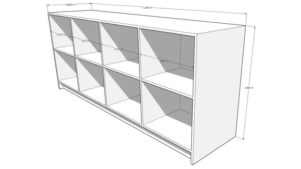 Toonbank REBEL 240 cm (zwart)