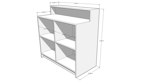 Toonbank BARR 120 cm (wit)