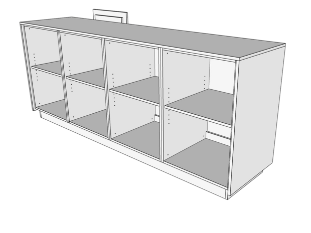 Toonbank SOLID 250 cm + front