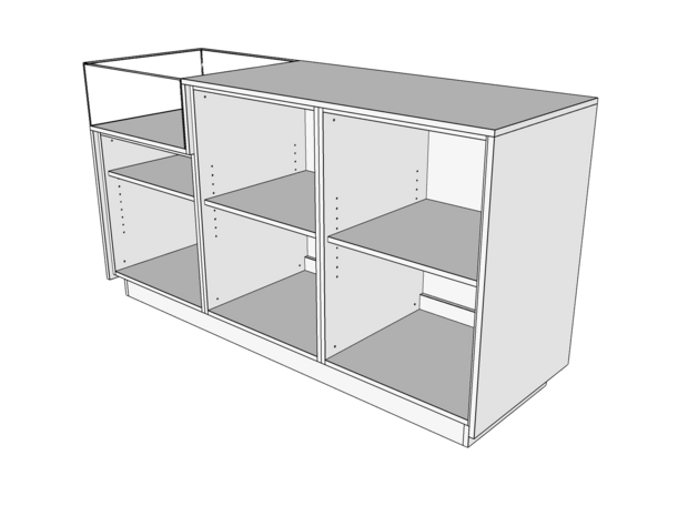 Toonbank SOLID 185 cm + vitrine