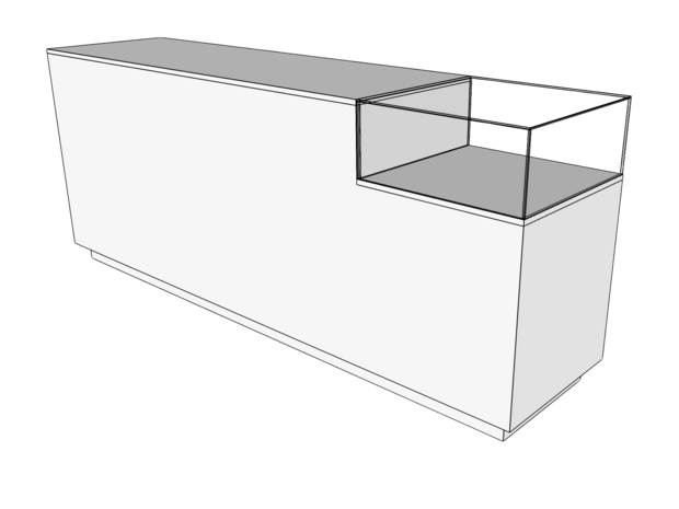 Toonbank SOLID 250 cm + vitrine