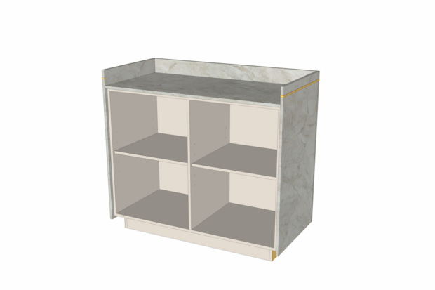 Toonbank Marmo 120 cm - marmer met goud