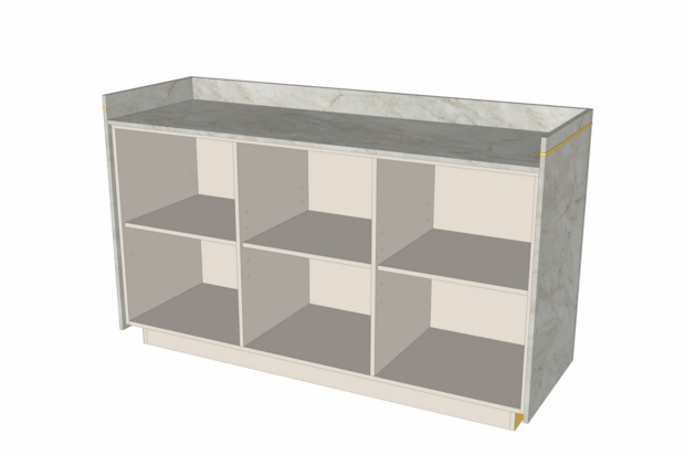 Toonbank Marmo 180 cm - marmer met goud