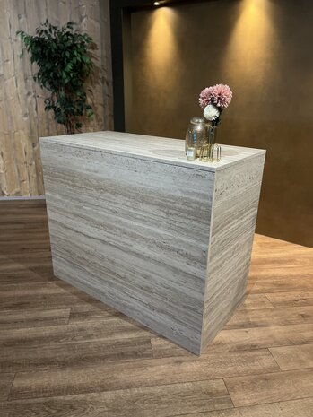 Toonbank BLOX 120 cm beige travertin (nieuw)