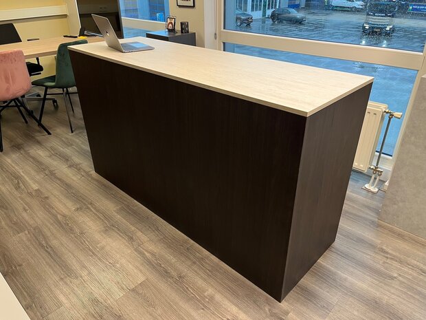 Toonbank BLOX 180 cm walnoot + travertin (nieuw)