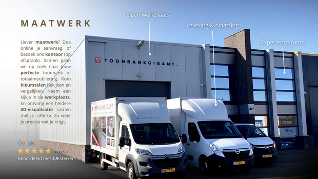 Toonbank Blox hoekstuk dicht - modulair