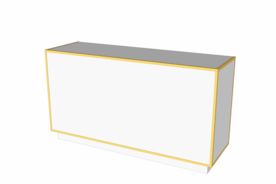 Toonbank Glossy 180 cm - hoogglans wit met goud